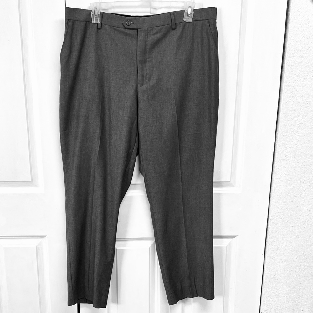 Felipe Men's Gray Flat Front Dress Pants Size 48